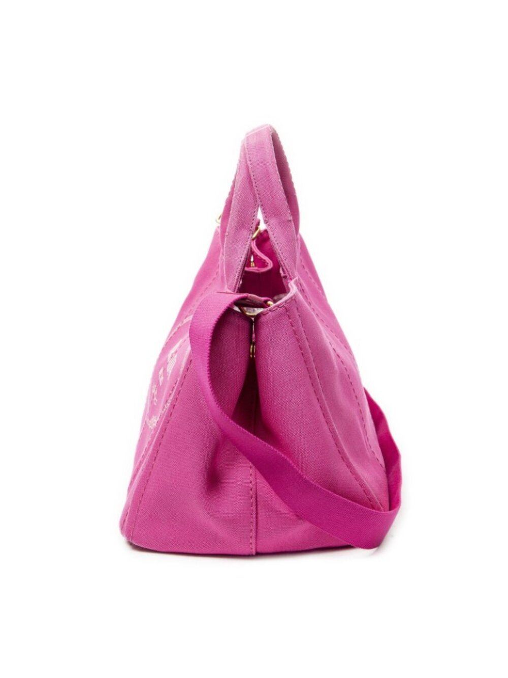 Prada Canapa Tote Fuchsia Pink Canvas - Picture 3 of 10